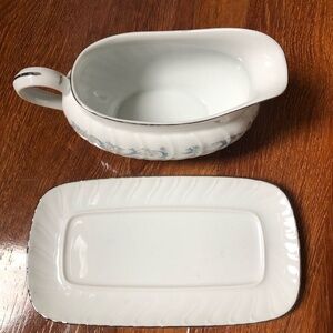 Vintage 90s Camelot China Gracious Butter Plate & Gravy Boat